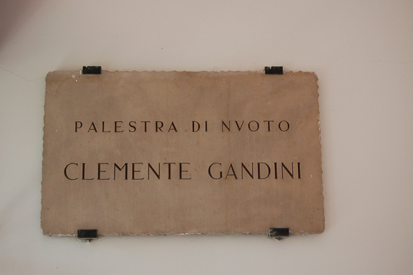 Gandini swimming pool engraving.
